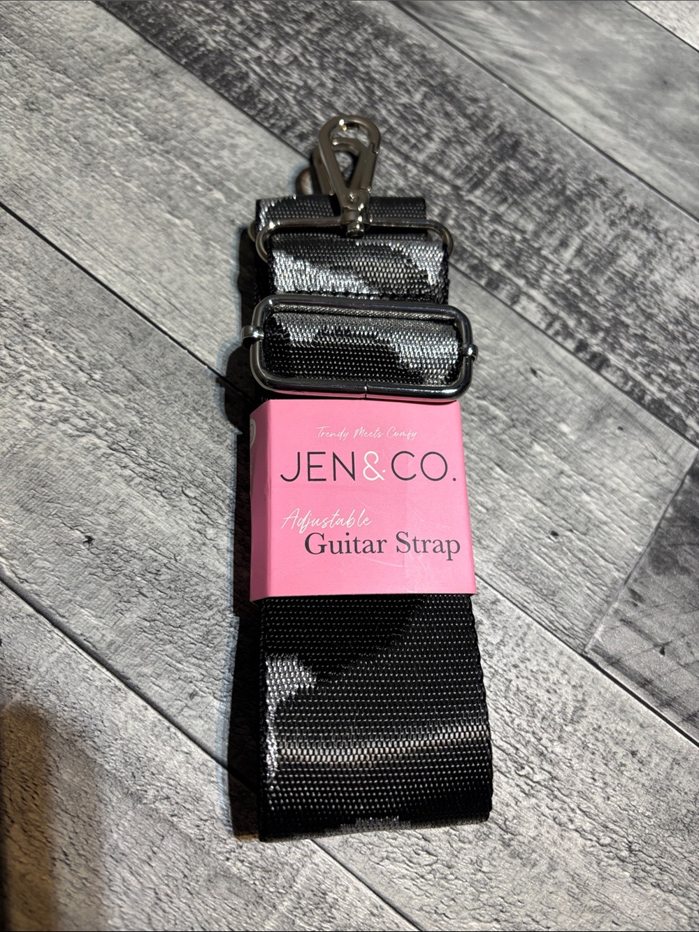 Black Camo Adjustable Guitar Strap for Purse